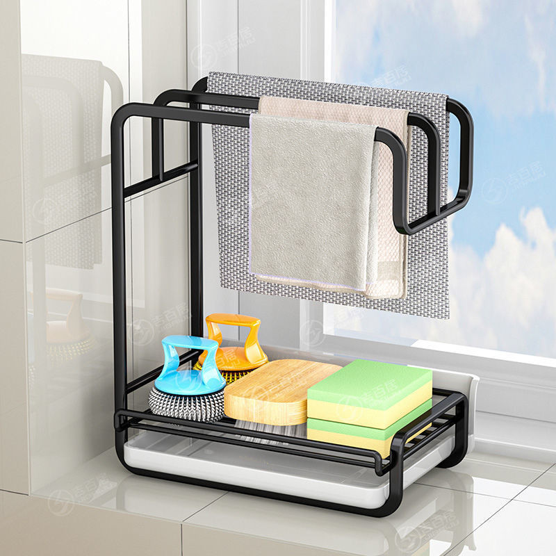 Hot Sale#Rag Rack Kitchen Sink Storage Shelf Household Countertop Wall ...