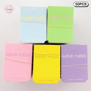 Diễu Hành 50 Chiếc Thẻ Trang Sức Bao Bì Túi Thẻ Giấy Hiển Thị Thẻ Cho Dây Chuyền Vòng Tay Bông Tai Đinh Bao Bì Tông VN