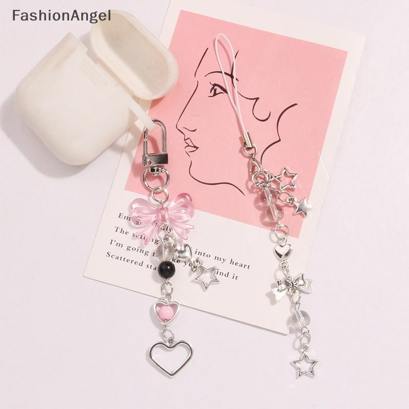 FashionAngel Goth Điện Thoại Quyến Rũ Nơ Trái Tim Ngôi Sao Móc Khóa Mặt Dây Chuyền Túi Dây Xích Điện Thoại Phụ Kiện Dễ Thương Cho Bé Gái Nữ Trang Sức VN