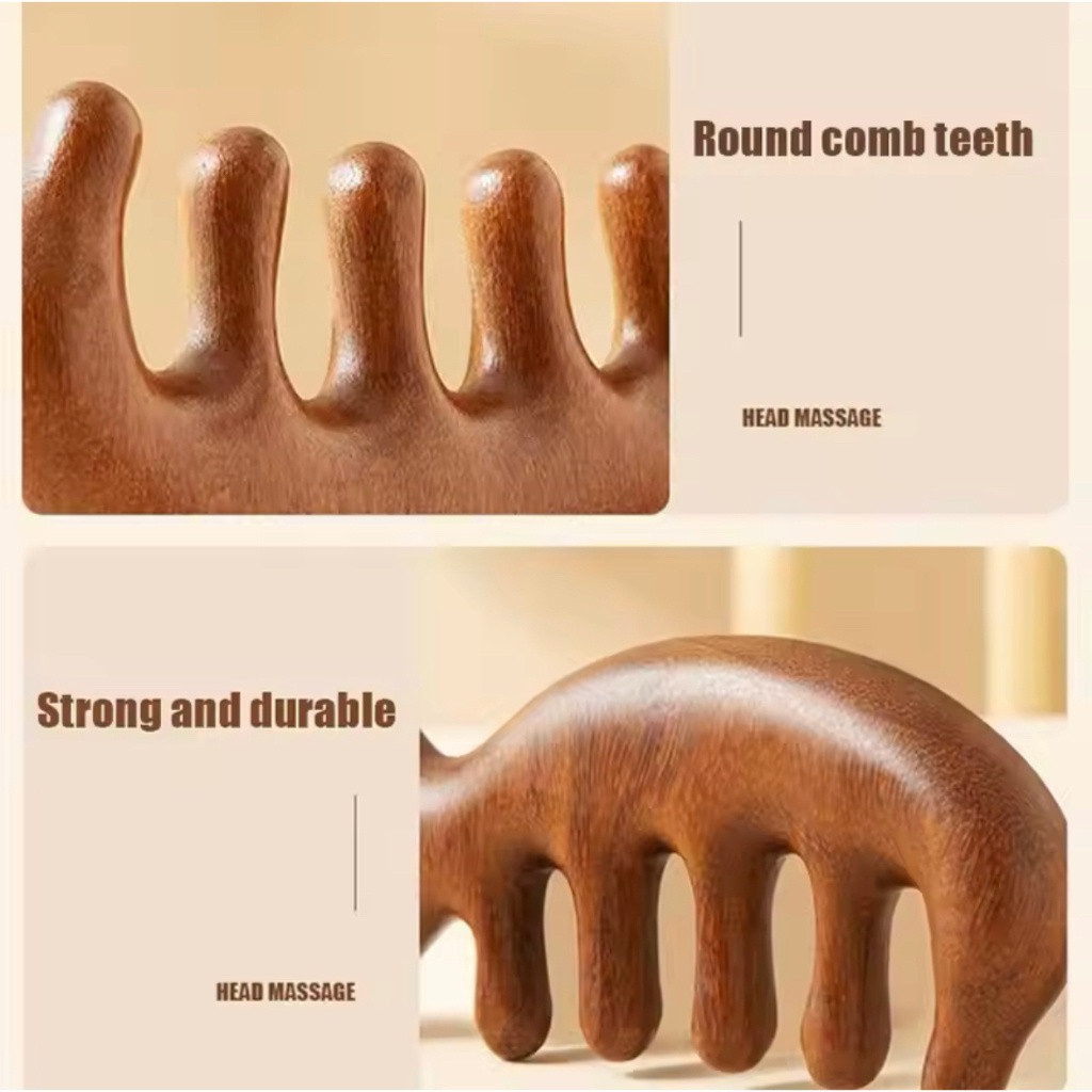 Cơ Thể Kinh Tuyến Massage Lược Bắt chước Gỗ Đàn Hương Năm Răng Rộng Lược Châm Cứu Trị Liệu Tuần Hoàn Máu Chống Tĩnh Điện Tóc Mịn