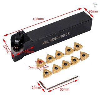 Giá đỡ MWLNR2020K08 + 10 chiếc WNMG080404 Chèn cacbua + Cờ lê để tiện tiện