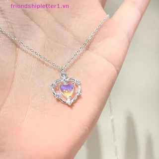 {Fh Fashion} Vòng cổ tình yêu bằng đá mặt trăng đơn giản dành cho nữ Cô gái Tính khí nhẹ Mặt dây chuyền thời trang Vòng cổ Quà tặng trang sức tiệc cưới.