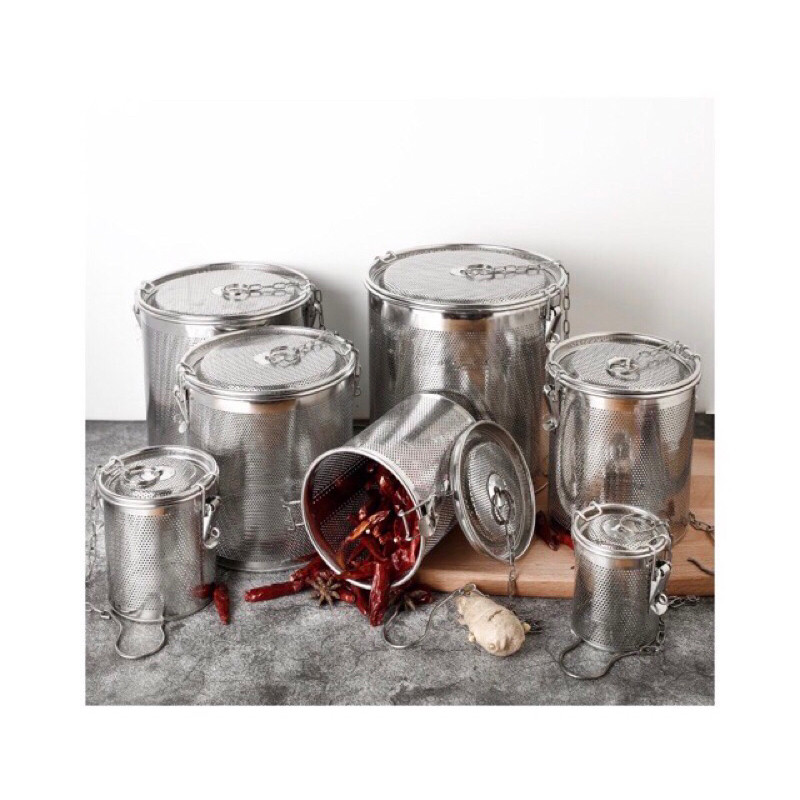 Bộ lọc gia vị inox 304 14x14 caocấp, dùng trong nồi lẩu, lọc trà, hầm xương