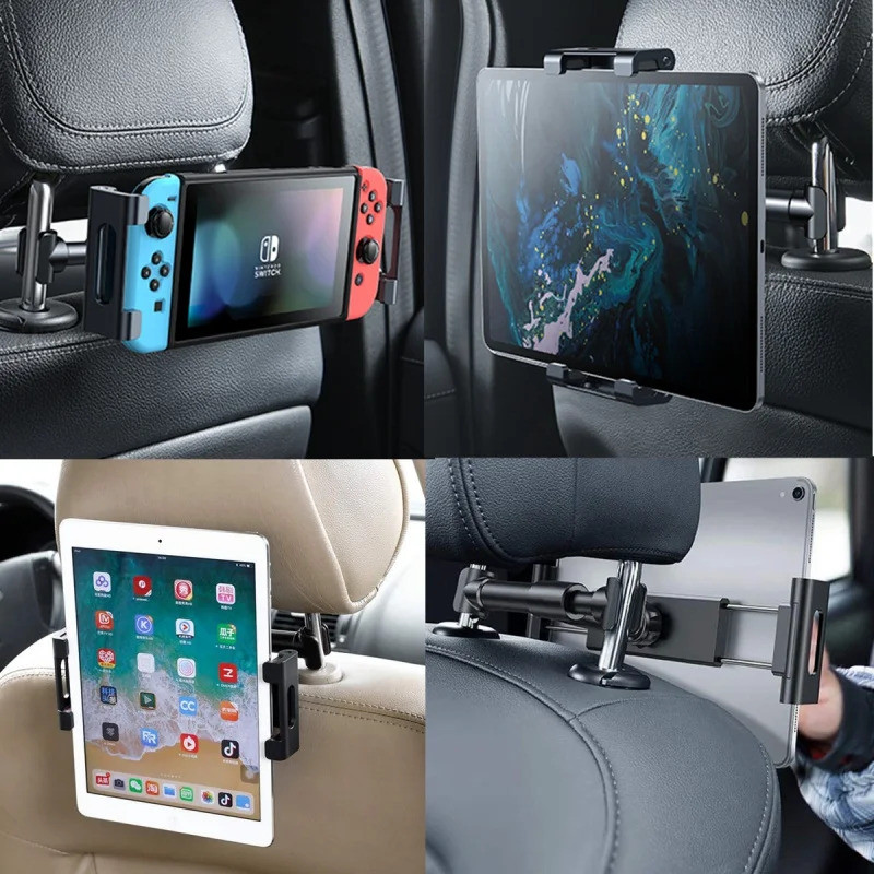 Đa Năng Ghế Sau Ô Tô Tựa Đầu Gắn Giá Đỡ Cho Máy Tính Bảng 4 7 Đến 13 Inch iPad Pro 12.9 Inch Điện Thoại Thông Minh Đa Góc Có Thể Điều Chỉnh Trẻ Em Giải Trí Du Lịch Phụ Kiện