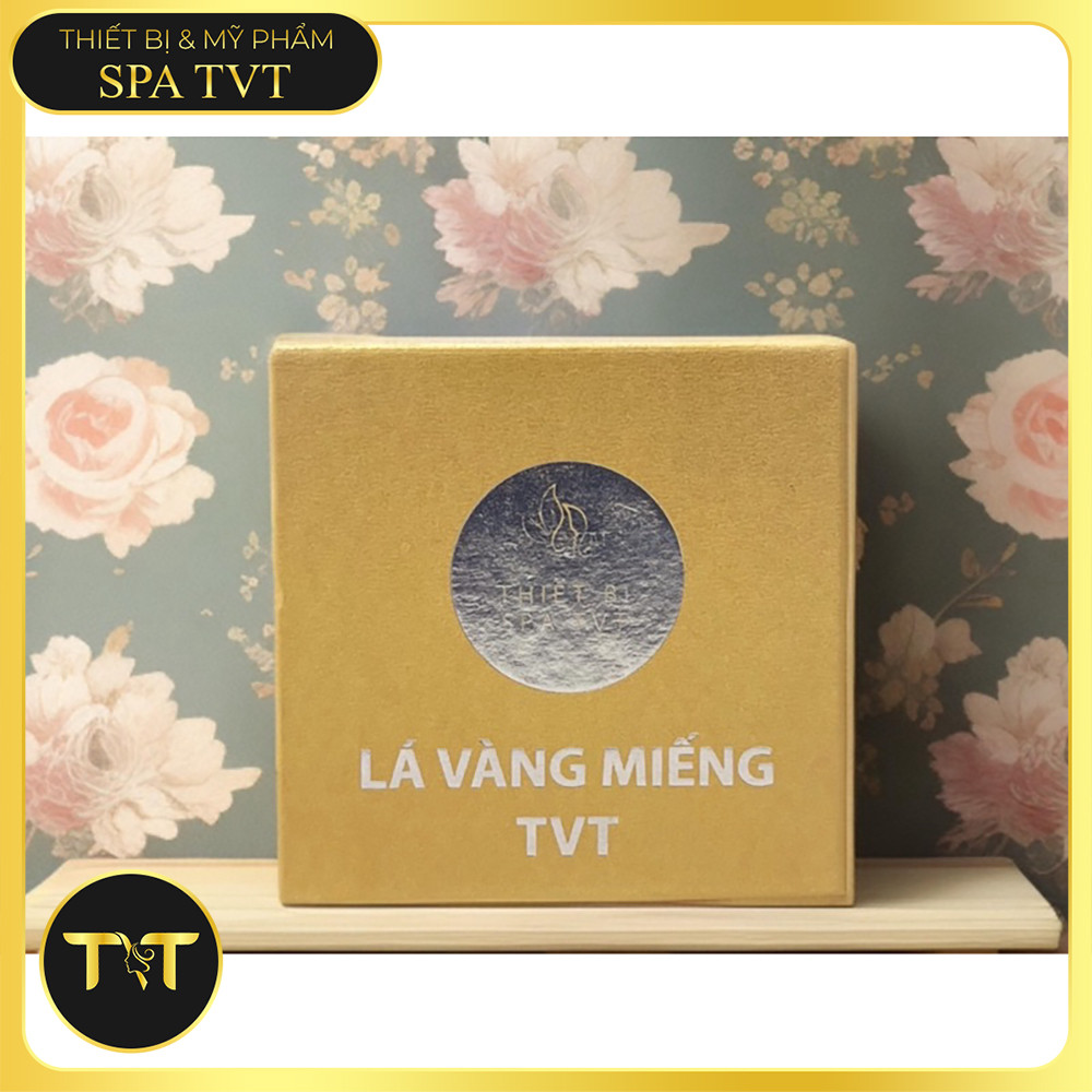 VÀNG LÁ TVT , VÀNG DÙNG TRONG THẨM MỸ CÓ GIẤY KIỂM ĐỊNH HỘP 100 LÁ(VÀNG TAN HẾT KHI LÀM)