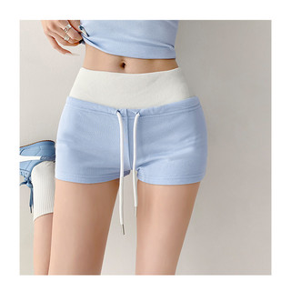 Quần short thể thao nữ dáng rộng viền eo thấp bó sát màu sắc