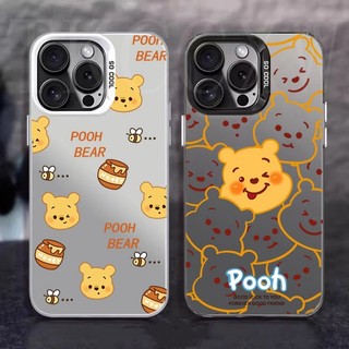 Ốp Điện Thoại Mạ Điện Mờ Cho Vivo V30 V29 V27 Pro V25e V29e V27e V25e V23e V20 X100 S1 Pro Y17 Y15A Y15S Y01 Y91C Y95 Y1S Phim Hoạt Hình Winnie the Poohs IMD Cover