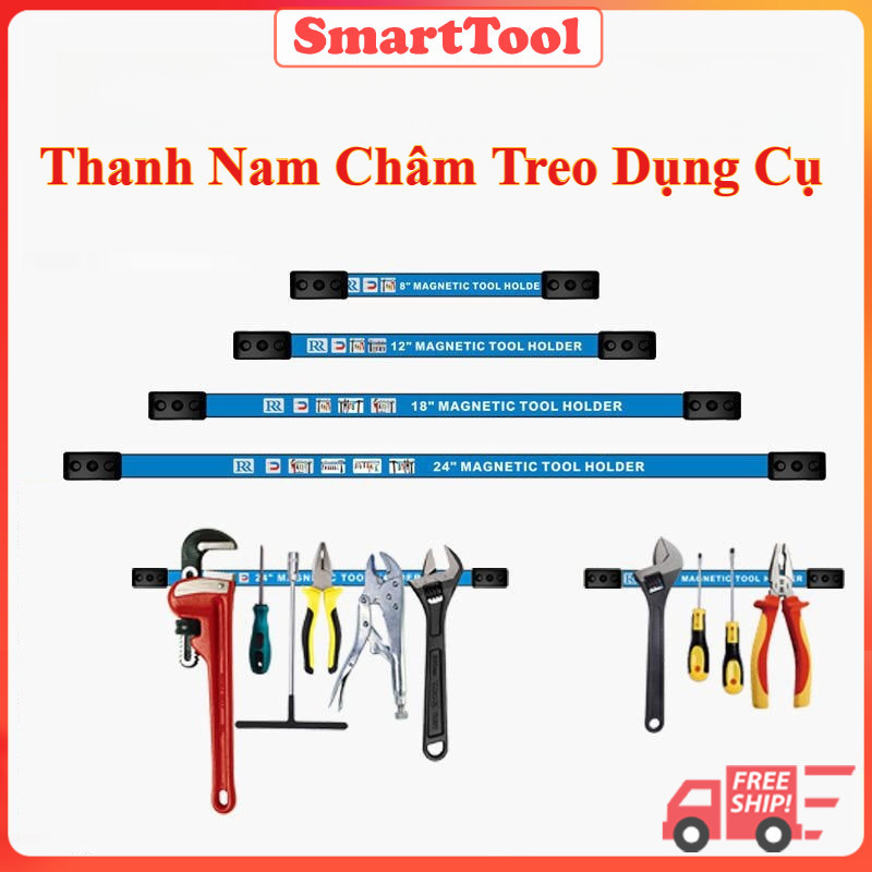 Thanh Nam Châm Treo Dụng Cụ Đa Năng - Ke Treo Đồ Nghề 8/12/18/24 Inch  Lực Hút Tới 10kg - Giá Đỡ Dụng Cụ Bằng Nam Châm