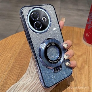 Cho Vivo Y39 5g trường hợp từ chủ Bracket Bling softcase TPU điện thoại di động Trường hợp Vivo Y39 vivoy39 5g v2436 vỏ mạ mềm Silicone bảo vệ bìa sau