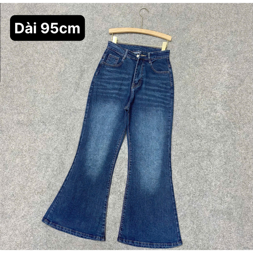 Quần Jean Bigsize Nữ Ống Loe Dài Lưng Cao Tôn Dáng  Đứng Form Cá Tính Cho Các Nàng Chubby Q545