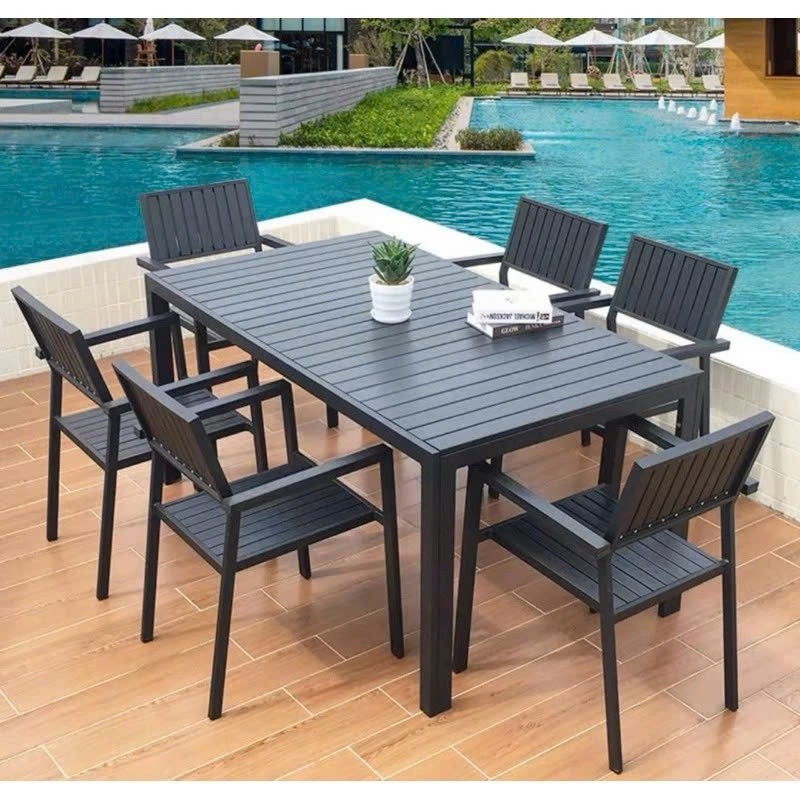 Bộ Bàn Ghế Sân Vườn Ngoài Trời Hình Chữ Nhật Nhôm Đúc, Bộ Bàn Ghế Ban Công Chắc Chắn – TM13