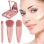 Bộ 5 Bàn Chải Trang Điểm Kích Thước Du Lịch Bộ Bàn Chải Trang Điểm Mini, Chức Năng Nhỏ Hoàn Chỉnh Bộ Bàn Chải Mỹ Phẩm Có Vỏ Và Gương Perfe
