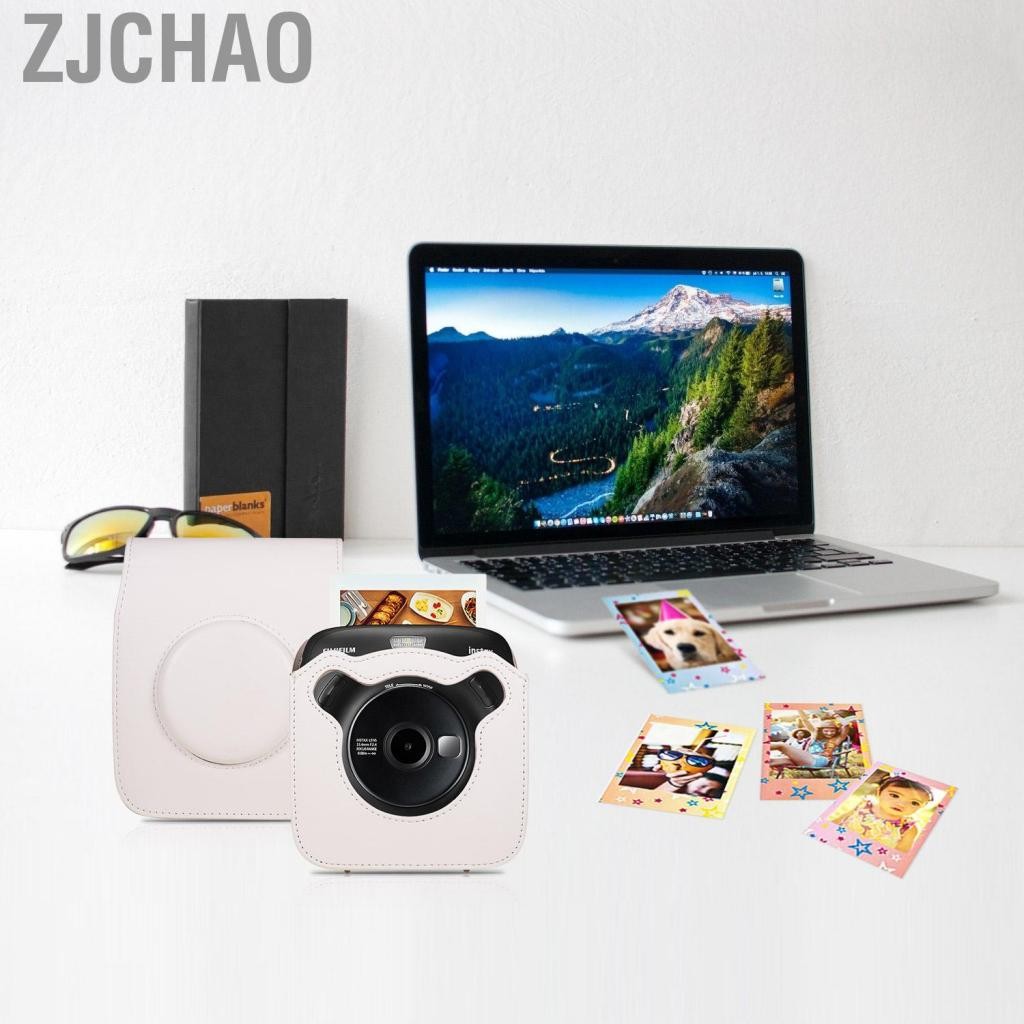Zjchao Túi đựng máy ảnh bằng da PU di động với dây đeo vai tương thích Fujifilm Fuji Instax SQ20 tức thì