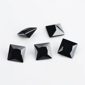 5A Đen Vuông Công Chúa Cắt CZ Đá 1.5x1.5 ~ 10x10mm Rời Cubic Zirconia Cho Trang Sức DIY
