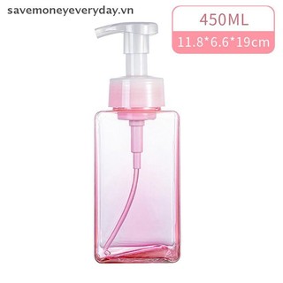 [savemoneyeveryday] 250 / 450ml Sữa rửa mặt Mousse Máy phân phối bọt Chai bơm nhựa Chai rỗng có thể đổ lại cho mỹ phẩm làm sạch du lịch [vn]