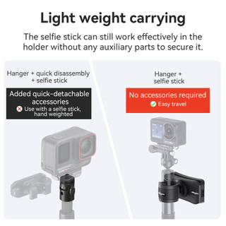 Dành cho giá đỡ gậy selfie Insta360 / DJI / GoPro, 360 ° Ba lô máy ảnh chuyển động xoay, phụ kiện treo nhanh