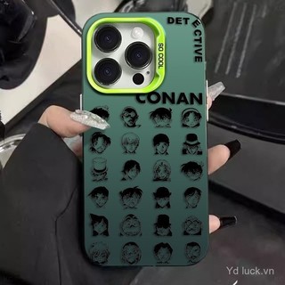 Bộ sưu tập nhân vật thám tử Conan, ốp điện thoại mờ tương thích với iPhone 12 Pro Max, 11 XR, 7 Plus, XS Max, 13 Pro Max, 14 Pro Max, 15 Pro X, 14 Plus, 8 Plus, chống sốc, chống mồ hôi, linh hoạt