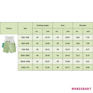 MG-Baby Dinosaur Tank Romper Bộ áo liền quần không tay dễ thương có đuôi Quần áo mùa hè thông thường