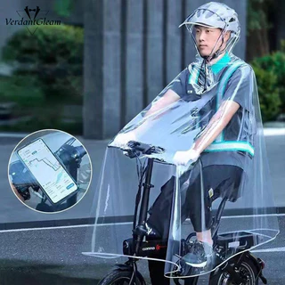 VG Áo mưa trong suốt gấp nam có thiết kế tích hợp toàn thân dày và mở rộng, thích hợp để đi xe đạp