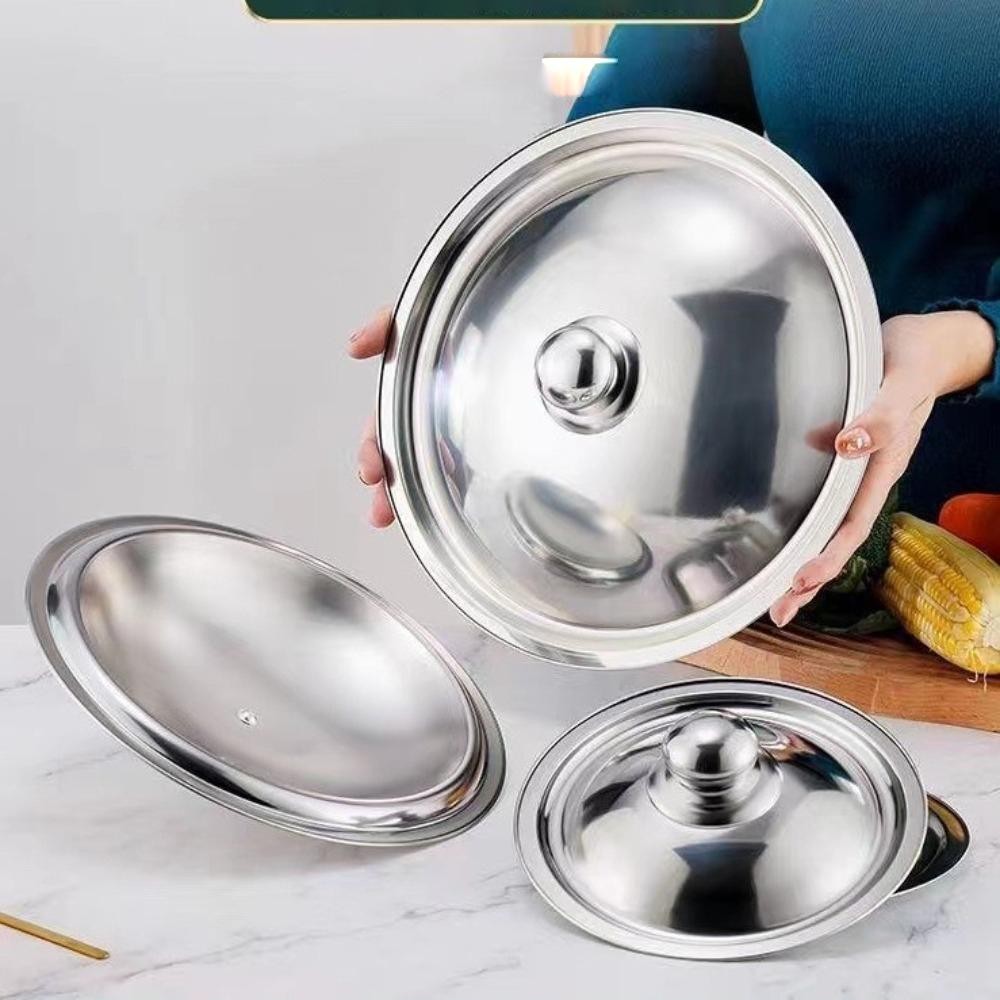 Vỏ Chảo Chiên ICUCKO, Vỏ Nồi Inox Đa Năng, Núm Có Thể Tái Sử Dụng Chống bỏng Nắp Nồi Phụ Kiện Nhà Bếp