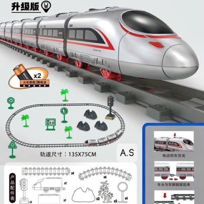 Đồ chơi đoàn tàu cao tốc Metro Subway 3 toa chạy bằng pin có đèn và âm thanh (9802) sử