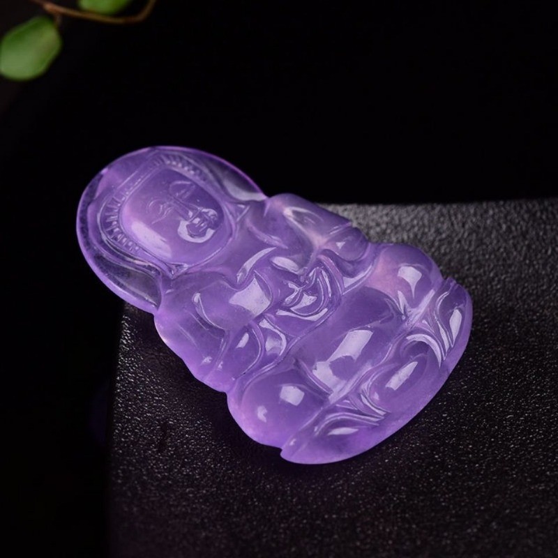 Đá tự nhiên Khóa an toàn Violet Guanyin Phật Mặt dây chuyền Mặt dây chuyền