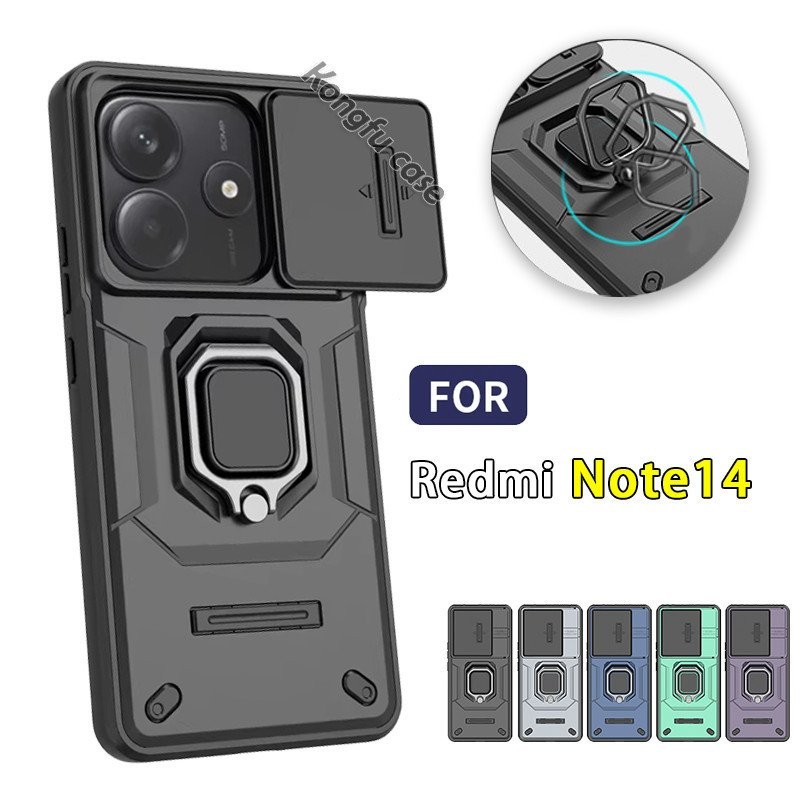 Ốp lưng camera trượt cho Note14 5G 4G cho Redmi Note 14 Pro+, Note14, Note13 Pro, ốp điện thoại chống sốc, vỏ bảo vệ camera, giá đỡ, ốp lưng cứng
