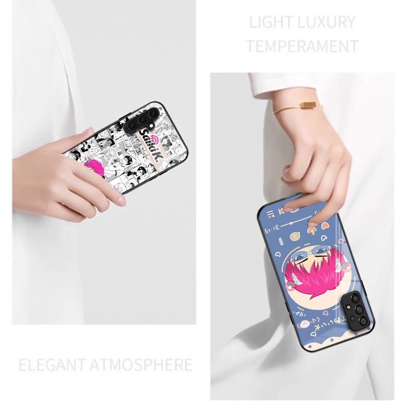 Ốp Điện Thoại Kính Cường Lực Saiki Cuộc Sống Thảm Họa Cho Samsung Galaxy A11 A14 A20 A30 A22 A32 A33 A34 A40 A42 A51 4G A52 A53 A54 A70 A71 A72 A73 5G