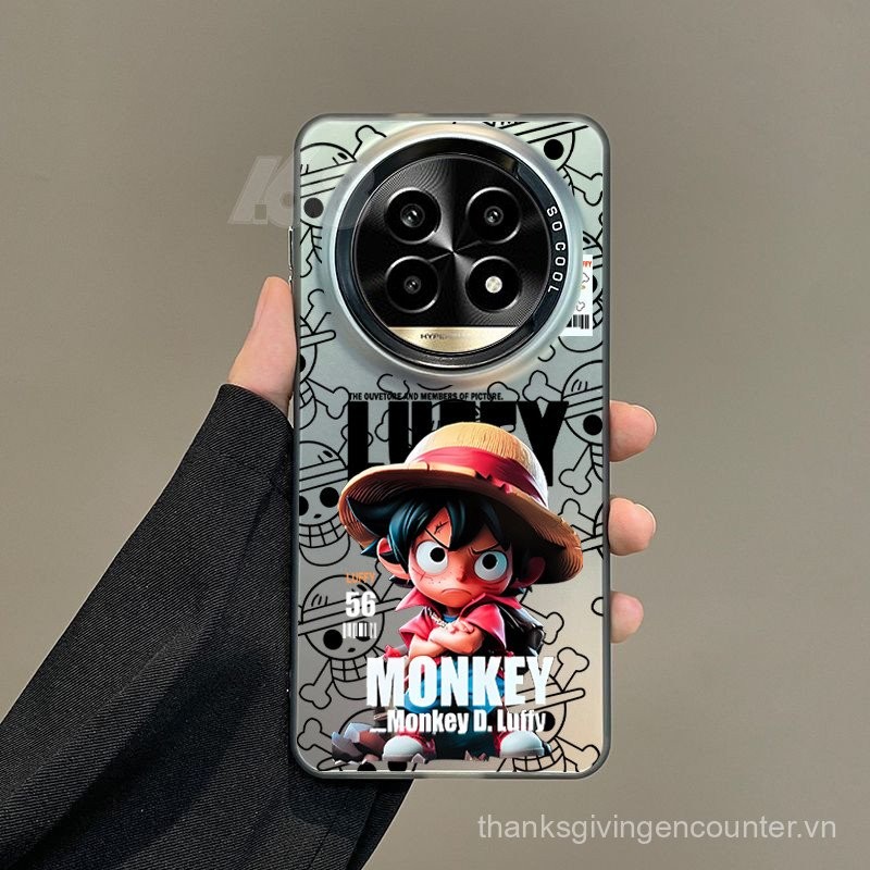 Ốp Realme 12/13/14 Pro Plus 5G, 12X/12+/13+/14X 5G, Anime One Piece, cứng mờ chống sốc, bảo vệ camera, hình Monkey Luffy Zoro, chống vân tay