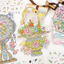 ENWEI 4 Chiếc [Dòng Bùa Cổ Bụi] Nhãn Dán Phong Cảnh 3D Chất Liệu Chống Thấm Nước Kích Thước Lớn Phong Cách Trung Hoa Cổ Thêu Sò Nhật Ký Người Lập Kế Hoạch Trang Trí Nhãn Dán Văn Phòng Phẩm