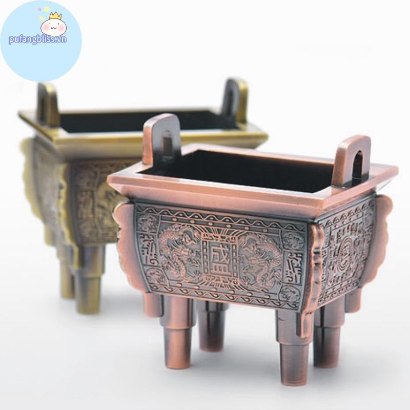 Pufangbliss Trung Quốc Retro Đồng Chân Máy Lư Hương Laser Khắc Rồng Chinoiserie Thủ Công Trang Trí Phù Thủy Hy Sinh Đạo Cụ Trang Trí Bàn Làm Việc VN
