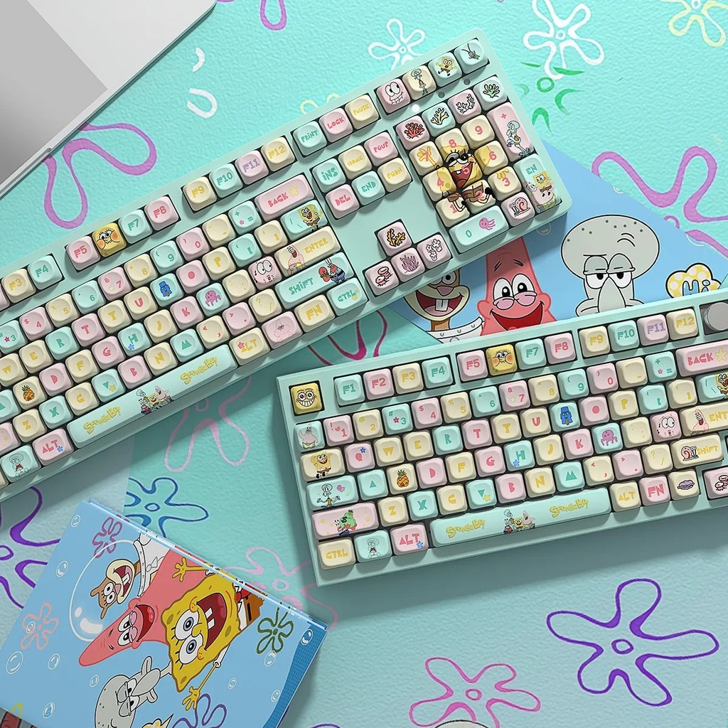 Spongebob SquarePants Keycap KOA / MOC Profile PBT 140 Phím Thuốc Nhuộm ...