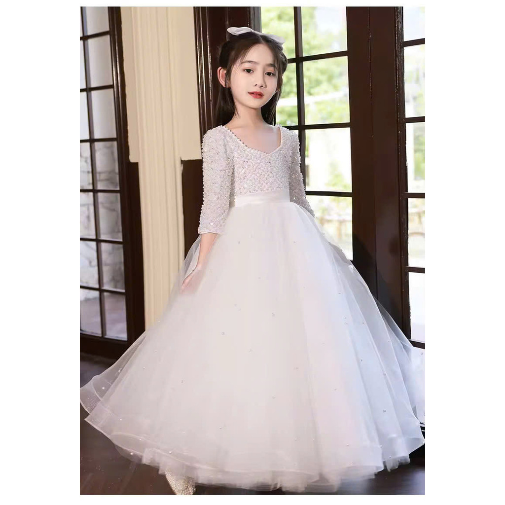 váy công chúa bé gái , đầm cho bé gái 1 tuổi đến 12 tuổi dáng dài đính hột ô vuông lấp lánh ( mã 058 )