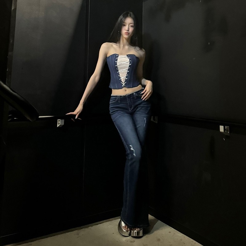 Cutenew Casual Strapless Vest Off Sleeves Backless Skinny Cá Tính Hot Chick Niche Thiết Kế Đa Năng Không Khí Phong Cách 2024 Hot Mới