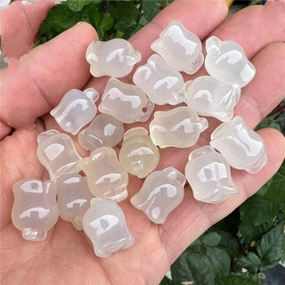 Mã não đỏ trắng chalcedony mặt dây chuyền mặt dây chuyền hoa mộc lan túi xe treo tua rua phụ kiện quà tặng