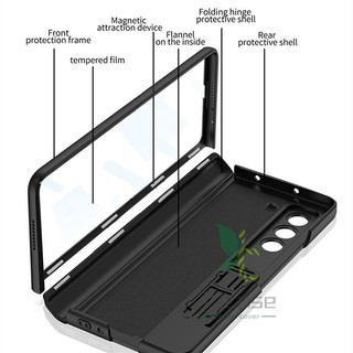 Bản Lề Từ Tính Full Chân Đế Đứng Ốp Lưng Samsung Galaxy Z Fold 6 Z Fold 5 Z Fold 4 Mặt Trước Kính Cường Lực Phim Chân Đế Vỏ Bao Gồm Tất Cả