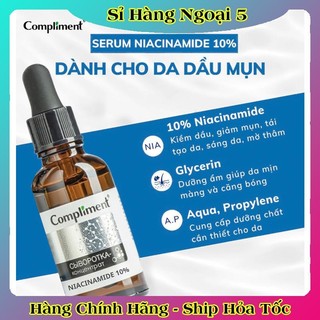 [VỎ TRẮNG DATE MỚI] Serum Compliment 10% Niacinamide kiềm dầu, ngừa mụn, mờ thâm 27ml của Nga