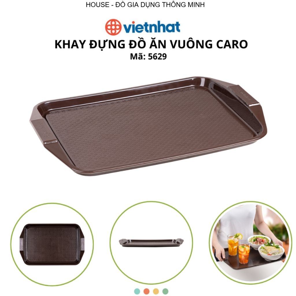 Khay Đựng Thực Phẩm Chữ Nhật Mặt Caro Chính Hãng VIỆT NHẬT (Mã 5629)