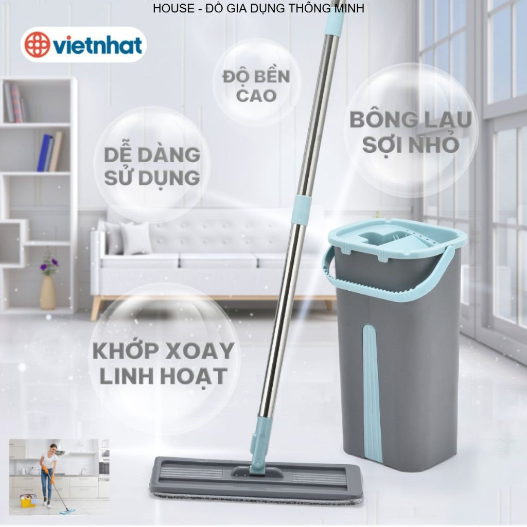 Bộ Lau Nhà Tự Vắt Cao Cấp Chính Hãng VIỆT NHẬT (Mã 9560)