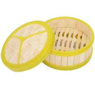 SWEETASHAHEARTS 1 Cái Giỏ Hấp, Máy Hấp Tre Đa Năng Handmade, Có Nắp 3.5-8 inch Dụng Cụ Nấu Ăn Nhà Bếp Nấu Cơm Dính