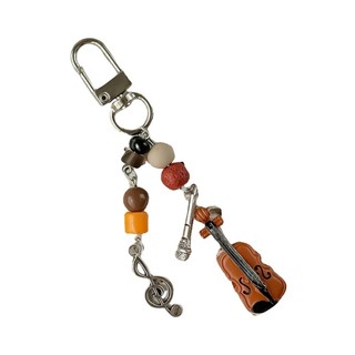 De Violin Điện thoại Charm Eye Catching Đính cườm Guitar Móc khóa Thích hợp cho túi xách