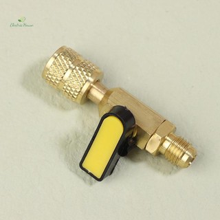 [Nhà Điện] Van Lạnh Điều Hòa Không Khí 1 / 4 "Van Tắt Thẳng SAE Cho R134A R410A R22 R12 Ống Sạc AC Chất Lạnh mới