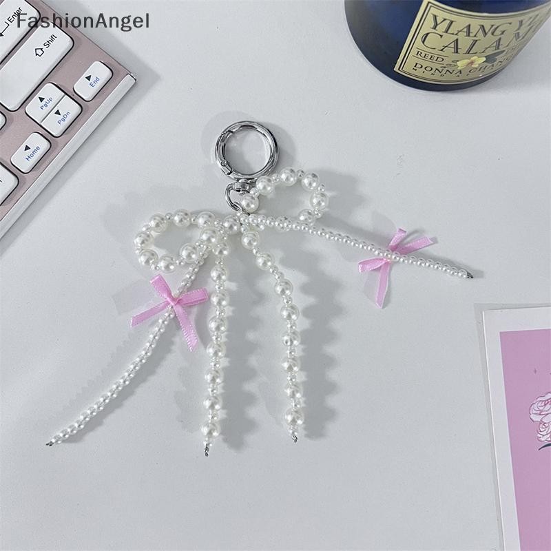 Fashionangel Ngọt Ngào Ngọc Trai Nơ Móc Khóa Trái Tim Mặt Dây Chuyền Móc Khóa Thẩm Mỹ Chìa Khóa Cho Bé Gái Túi Mặt Dây Chuyền Phụ Kiện VN