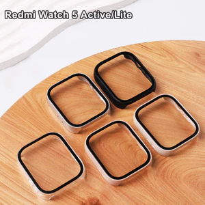 Kính Cường Lực + Ốp Lưng Cho Xiaomi Redmi Watch 5 Hoạt Động Bảo Vệ Màn Hình PC Cứng Ốp Lưng Bảo Vệ Cho MI Redmi Watch 5 Lite