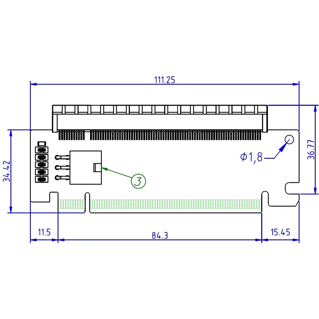Adt-link PCI-E x16 Nửa Chiều Cao Đến Chiều Cao Mở Rộng Nâng Thẻ PCIE 5.0 x16 Kiểm Tra Adapter Thẻ Bảo Vệ
