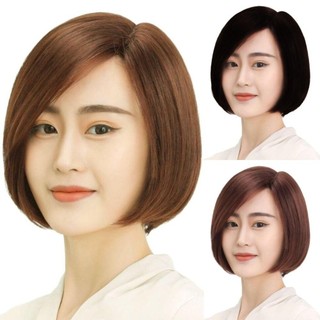 Fashion Express - Bob Tóc Giả Thẳng Có Nếp, Màu Đen Nâu, Thoáng Khí cho Phụ Nữ Phù Hợp Hàng Ngày