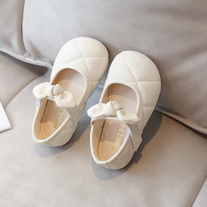 Giày búp bê chuẩn MG đế bệt đính nơ trần êm mềm nhẹ cho bé gái phong cách thời trang Hàn Quốc sz 21-25