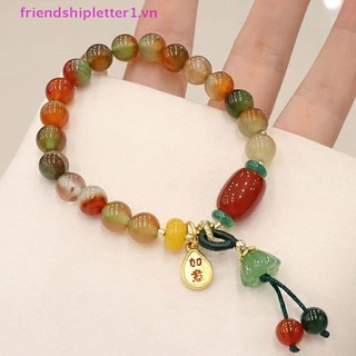 {Fh Fashion} Vòng tay sen dân tộc bằng đá tự nhiên phong cách Trung Quốc mới Thiết kế thời trang quốc gia Vòng tay mới Quà tặng mùa thu đông dành cho nữ.