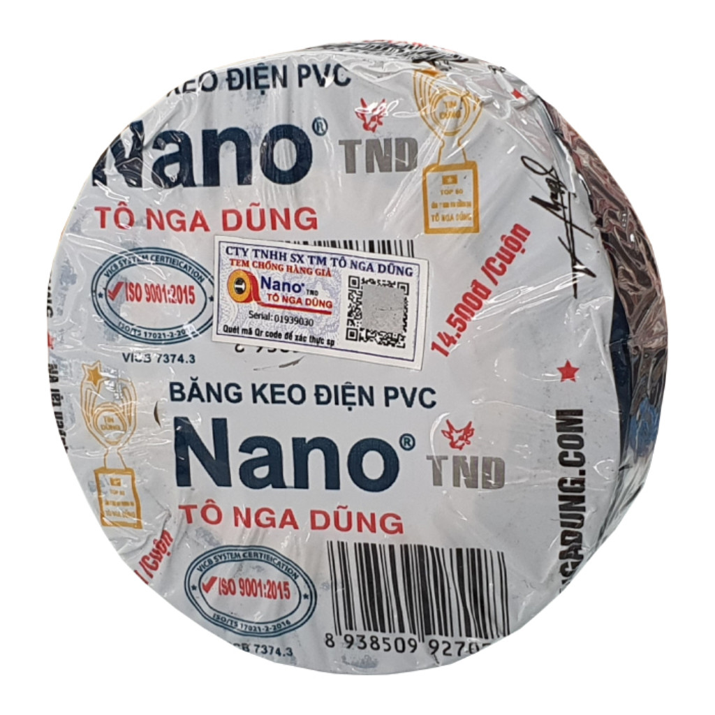 5 Cuộn Băng Keo Nano Điện Tô Nga Dũng Đen - Chính Hãng - Siêu Dính - Cách Điện An Toàn