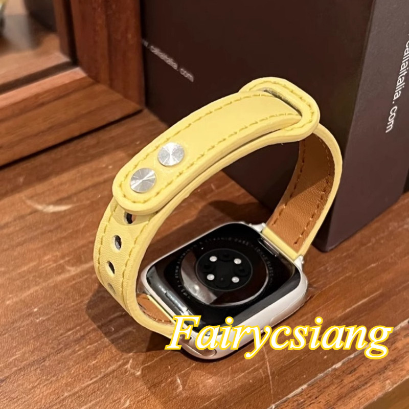 Dây đeo bằng da mỏng S11 cho Apple Watch Series 10 46mm 42mm 49mm 45 44mm 38 40 41mm Vòng tay IWatch Series Ultra2 9 8 7 6 5SE